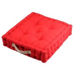 Stof Matelas Et Coussins De Sol Coussin De Sol Bicolore Coton Rouge 45 X 45 -Plaids Soldes coussin de sol bicolore coton rouge 45 x 45 6