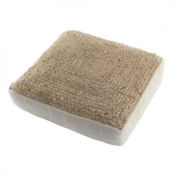 Home Maison Matelas Et Coussins De Sol Coussin De Sol Carré En Jute Jute Beige 45 X 45