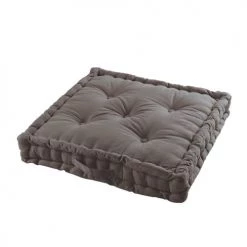 Douceur D'Intérieur Matelas Et Coussins De Sol Coussin De Sol Coton Ardoise 60x60cm