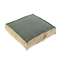 Douceur D'Intérieur Matelas Et Coussins De Sol Coussin De Sol Coton Et Jute Coton Kaki 45x45cm