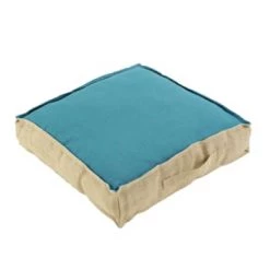 Douceur D'Intérieur Matelas Et Coussins De Sol Coussin De Sol Coton Et Jute Coton Kaki 45x45cm -Plaids Soldes coussin de sol coton et jute coton turquoise 45x45cm