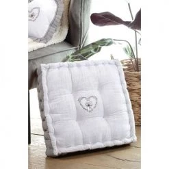 Lovely Casa Matelas Et Coussins De Sol Coussin De Sol Coton Gris 45x45cm -Plaids Soldes coussin de sol coton gris 45x45cm 5