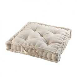 Douceur D'Intérieur Matelas Et Coussins De Sol Coussin De Sol Coton Lin 60x60cm