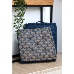 Lovely Casa Matelas Et Coussins De Sol Coussin De Sol Coton Marine 40x40cm -Plaids Soldes coussin de sol coton marine 40x40cm 1