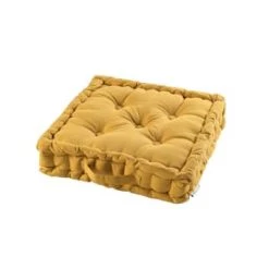 Douceur D'Intérieur Matelas Et Coussins De Sol Coussin De Sol Coton Gris 45x45cm -Plaids Soldes coussin de sol coton miel 45x45cm 3