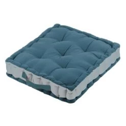 Lovely Casa Matelas Et Coussins De Sol Coussin De Sol Coton Pétrole Lin 50x50cm -Plaids Soldes coussin de sol coton petrole lin 50x50cm 3