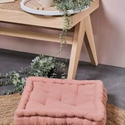 Today Matelas Et Coussins De Sol Coussin De Sol En Gaze De Coton Rose 40x40 Cm -Plaids Soldes coussin de sol en gaze de coton rose 40x40 cm 4