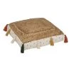 Home Maison Matelas Et Coussins De Sol Coussin De Sol En Jute Avec Pompons Jute Naturel 50 X 50