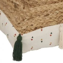 Home Maison Matelas Et Coussins De Sol Coussin De Sol En Jute Avec Pompons Jute Naturel 50 X 50 -Plaids Soldes coussin de sol en jute avec pompons jute naturel 50 x 50 2