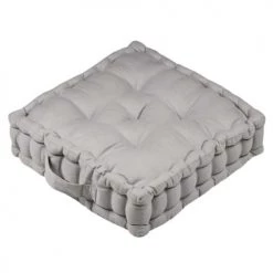 Stof Matelas Et Coussins De Sol Coussin De Sol En Satin De Coton Naturel 45x45cm