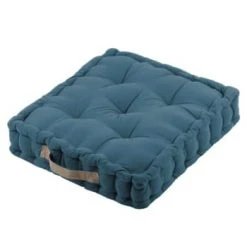 Stof Matelas Et Coussins De Sol Coussin De Sol épais En Coton Bleu 45x45 -Plaids Soldes coussin de sol epais en coton bleu 45x45 3