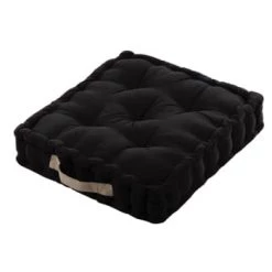 Stof Matelas Et Coussins De Sol Coussin De Sol épais En Coton Noir 45x45 -Plaids Soldes coussin de sol epais en coton noir 45x45 3
