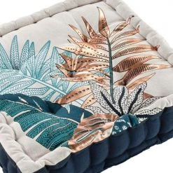 Douceur D'Intérieur Matelas Et Coussins De Sol Coussin De Sol Naturel Coton Métallisé 45x45cm -Plaids Soldes coussin de sol naturel coton metallise 45x45cm 2