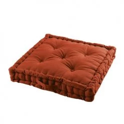 Douceur D'Intérieur Matelas Et Coussins De Sol Coussin De Sol Terracotta Coton 60x60x10cm