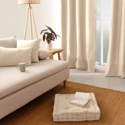 Home Maison Matelas Et Coussins De Sol Coussin De Sol Uni En Pur Coton Coton Ecru 50 X 50 -Plaids Soldes coussin de sol uni en pur coton coton ecru 50 x 50 2