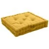 Home Maison Matelas Et Coussins De Sol Coussin De Sol Uni En Pur Coton Coton Jaune 50 X 50 -Plaids Soldes coussin de sol uni en pur coton coton jaune 50 x 50
