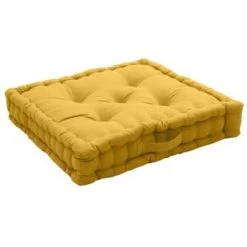 Home Maison Matelas Et Coussins De Sol Coussin De Sol Uni En Pur Coton Coton Noir 50 X 50 -Plaids Soldes coussin de sol uni en pur coton coton jaune 50 x 50 13