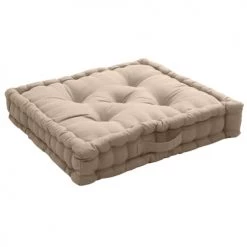Home Maison Matelas Et Coussins De Sol Coussin De Sol Uni En Pur Coton Coton Naturel 50 X 50