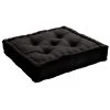 Home Maison Matelas Et Coussins De Sol Coussin De Sol Uni En Pur Coton Coton Noir 50 X 50