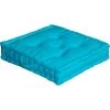 Home Maison Matelas Et Coussins De Sol Coussin De Sol Uni En Pur Coton Coton Turquoise 50 X 50