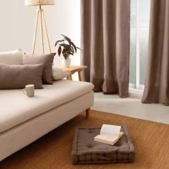 Home Maison Matelas Et Coussins De Sol Coussin De Sol Uni En Pur Coton Coton Vison 50 X 50 -Plaids Soldes coussin de sol uni en pur coton coton vison 50 x 50 2