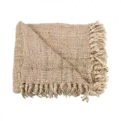 Bazar Bizar Plaids Couverture En Coton Beige 170x130