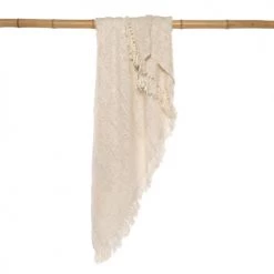 Bazar Bizar Plaids Couverture En Coton Crème 170x130 -Plaids Soldes couverture en coton creme 170x130 5