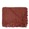 Bazar Bizar Plaids Couverture En Coton Rouge 170x130