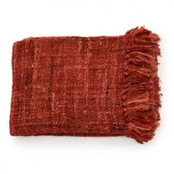 Bazar Bizar Plaids Couverture En Coton Rouge 170x130 -Plaids Soldes couverture en coton rouge 170x130 4