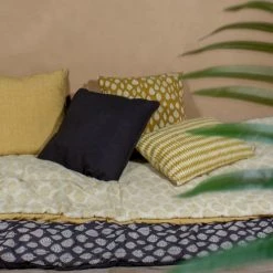 Now’s Home Plaids Couvre Canapé En Coton Noir L195cm -Plaids Soldes couvre canape en coton noir l195cm 2