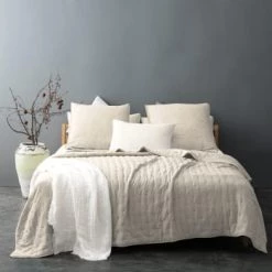 Linder Plaids Couvre Lit Matelassé Et Moelleux Polyester Vert 240 X 180 -Plaids Soldes couvre lit matelasse et moelleux polyester ecru 240 x 180 3