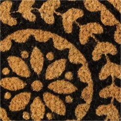Unimasa Paillassons Essuie-pieds En Fibres De Coco Rond D60cm -Plaids Soldes essuie pieds en fibres de coco rond d60cm 1