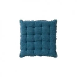 Dutch Decor Matelas Et Coussins De Sol Galette De Chaise Bleu En Coton 40x40 Cm Uni -Plaids Soldes galette de chaise bleu en coton 40x40 cm uni 3