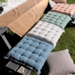 Dutch Decor Matelas Et Coussins De Sol Galette De Chaise Bleu En Coton 40x40 Cm Uni -Plaids Soldes galette de chaise bleu en coton 40x40 cm uni 4