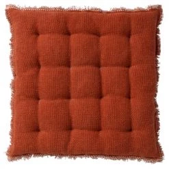 Dutch Decor Matelas Et Coussins De Sol Galette De Chaise Orange En Coton 40x40 Cm Uni
