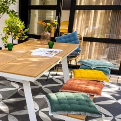 Dutch Decor Matelas Et Coussins De Sol Galette De Chaise Orange En Coton 40x40 Cm Uni -Plaids Soldes galette de chaise orange en coton 40x40 cm uni 4