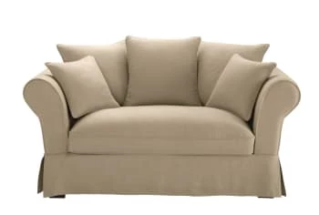 Maisons Du Monde Housses De Canapé Housse De Canapé 2 Places En Lin Froissé Blanc 7 Maisons Du Monde Housses De Canapé Housse De Canapé 2 Places En Lin Froissé Blanc – Image 5