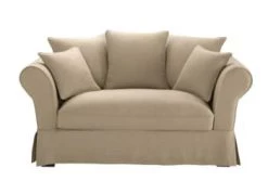 Maisons Du Monde Housses De Canapé Housse De Canapé 2 Places En Lin Froissé Bleu Nuit -Plaids Soldes housse de canape 2 places en lin beige ficelle roma 1000 2 1 204427 1 4