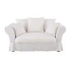 Maisons Du Monde Housses De Canapé Housse De Canapé 2 Places En Lin Froissé Blanc