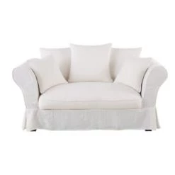 Maisons Du Monde Housses De Canapé Housse De Canapé 2 Places En Lin Froissé Ocre -Plaids Soldes housse de canape 2 places en lin froisse blanc roma 1000 1 0 204426 1 7