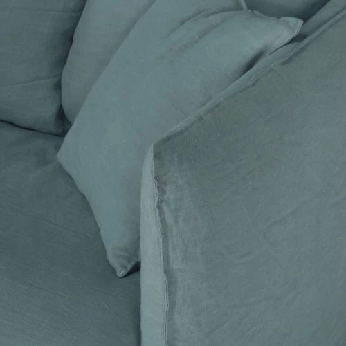 Maisons Du Monde Housses De Canapé Housse De Canapé 2 Places En Lin Froissé Bleu Céladon 5 Maisons Du Monde Housses De Canapé Housse De Canapé 2 Places En Lin Froissé Bleu Céladon – Image 3