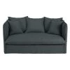 Maisons Du Monde Housses De Canapé Housse De Canapé 2 Places En Lin Froissé Gris Anthracite -Plaids Soldes housse de canape 2 places en lin froisse gris anthracite 1000 15 18 204321 3