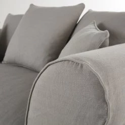 Maisons Du Monde Housses De Canapé Housse De Canapé 2 Places En Lin Froissé Gris Clair -Plaids Soldes housse de canape 2 places en lin froisse gris clair 1000 3 2 204428 3