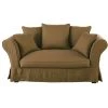 Maisons Du Monde Housses De Canapé Housse De Canapé 2 Places En Lin Froissé Marron Havane