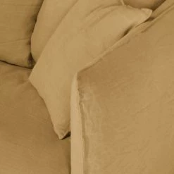 Maisons Du Monde Housses De Canapé Housse De Canapé 2 Places En Lin Froissé Ocre -Plaids Soldes housse de canape 2 places en lin froisse ocre 1000 2 22 204325 4