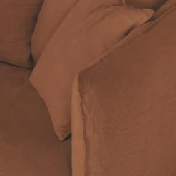 Maisons Du Monde Housses De Canapé Housse De Canapé 2 Places En Lin Froissé Orange Sienne -Plaids Soldes housse de canape 2 places en lin froisse orange sienne 1000 7 14 221619 3