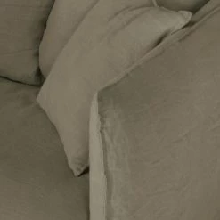 Maisons Du Monde Housses De Canapé Housse De Canapé 2 Places En Lin Froissé Vert Kaki -Plaids Soldes housse de canape 2 places en lin froisse vert kaki 1000 3 23 204326 4