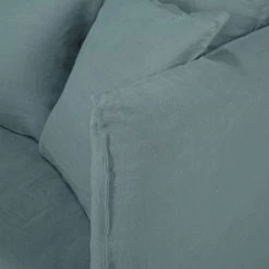Maisons Du Monde Housses De Canapé Housse De Canapé 3/4 Places En Lin Froissé Bleu Céladon -Plaids Soldes housse de canape 3 4 places en lin froisse bleu celadon 1000 2 39 204342 4