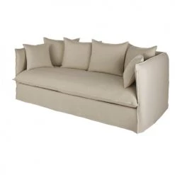 Maisons Du Monde Housses De Canapé Housse De Canapé 3/4 Places En Lin Supérieur Beige -Plaids Soldes housse de canape 3 4 places en lin superieur beige 1000 1 11 221698 3