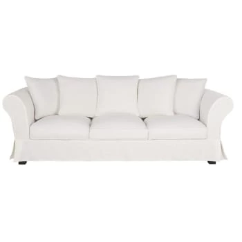 Maisons Du Monde Housses De Canapé Housse De Canapé 4/5 Places En Lin Froissé Bleu Nuit 6 Maisons Du Monde Housses De Canapé Housse De Canapé 4/5 Places En Lin Froissé Bleu Nuit – Image 4